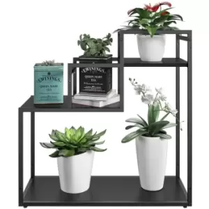 image of Weston Plant Stand Side Table Shelf Unit Black Oak By Novogratz