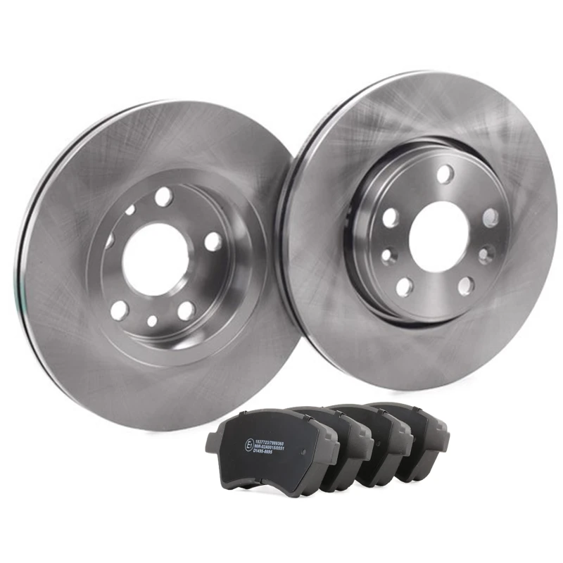Image of RIDEX 3405B3003 Brake disc and pads set Front Axle, Brake Disc Type: Externally Vented, not prepared for wear warning indicator Brake Set,disc brakes