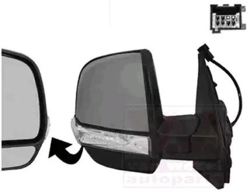 Image of VAN WEZEL 1638818 Wing mirror * HAGUS * Right, with wide angle mirror, primed Outside Mirror (50)
