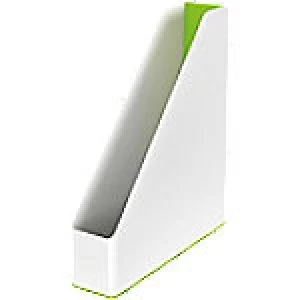 image of Leitz Magazine File WOW White, Green 7.3 x 27.2 x 31.8 cm