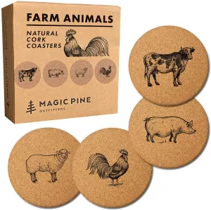 Image of Farm Animal (Set of 4) Ceramic Coasters