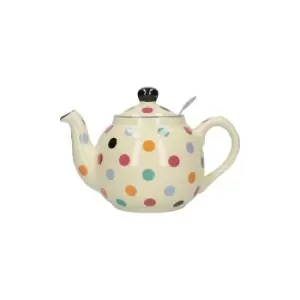 image of Farmhouse Teapot, Ivory/Multi-Spot, Two Cup - 500ml Boxed