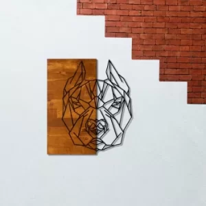 Image of Buldog Walnut Black Decorative Wooden Wall Accessory