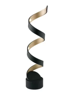 image of HELIX LED Swirl Table Lamp Black, Gold 960lm 3000K 14.5x66cm