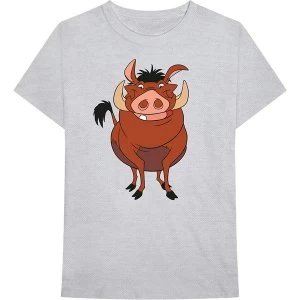 Image of Disney - Lion King - Pumbaa Pose Unisex Large T-Shirt - Grey