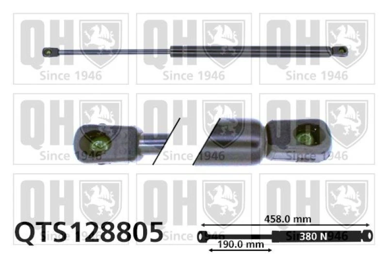Image of QUINTON HAZELL Tailgate strut QUINTON HAZELL QTS128805