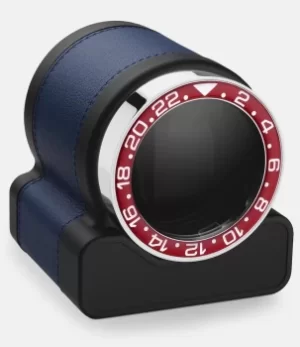 Image of Scatola del Tempo Watch Winder Rotor One Blue Red Bezel