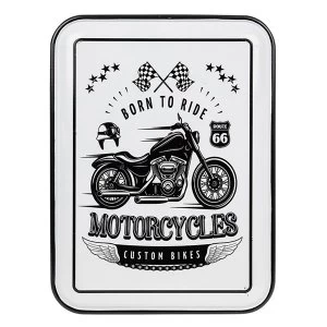 Image of Vintage Enamel Plaque Oblong Motorbike