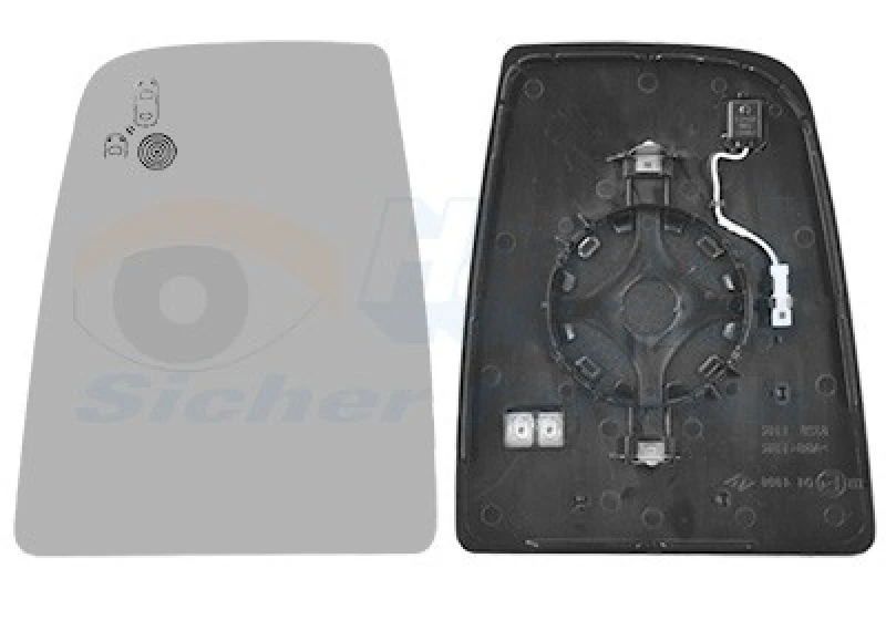 Image of VAN WEZEL Wing mirror glass VAN WEZEL 1992835