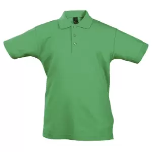 Image of SOLS Kids Unisex Summer II Pique Polo Shirt (12yrs) (Kelly Green)