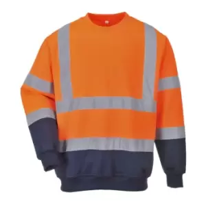 image of Portwest Two Tone Class 3 Hi Vis Jumper Orange / Navy 2XL