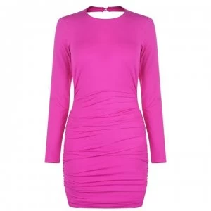 image of Bardot Buttoned Party Dress - Pink