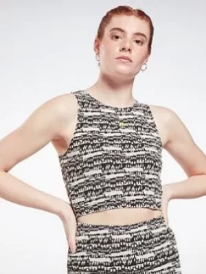 Image of Reebok Myt Cropped Tank Top, Black, Size XS, Women