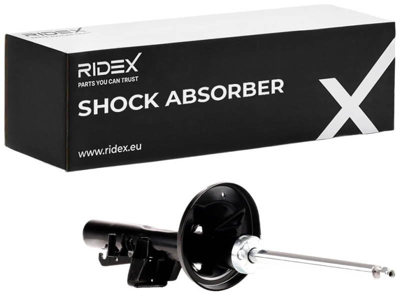 Image of RIDEX 854S1288 Shock absorber Rear Axle, Gas Pressure, Twin-Tube, Suspension Strut, Bottom Clamp Shock Absorber (854)