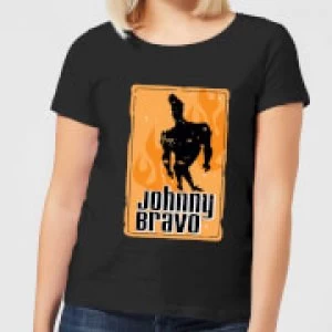 Image of Johnny Bravo Fire Womens T-Shirt - Black