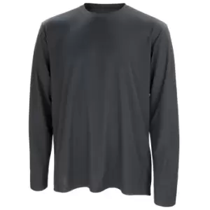 Image of Spiro Mens Sports Quick-Dry Long Sleeve Performance T-Shirt (L) (Black)