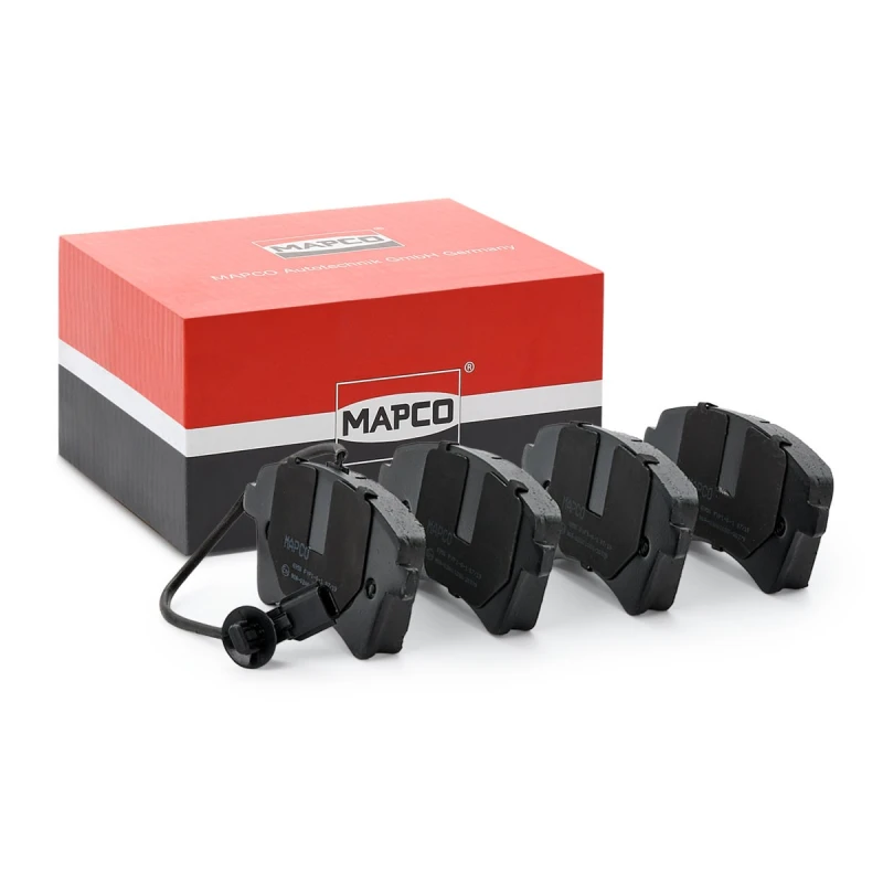 Image of MAPCO 6950 Brake pad set Front Axle, with integrated wear warning contact, with anti-squeak plate Brake Pad Set,disc brake (402)