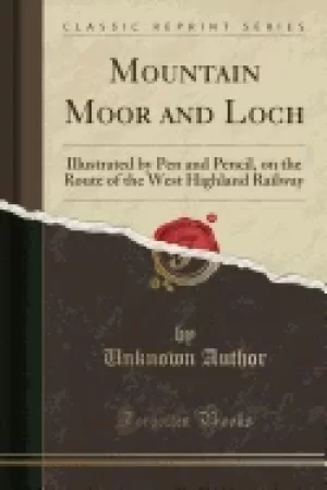 Image of mountain moor and loch illustrated by pen and pencil on the route of the we