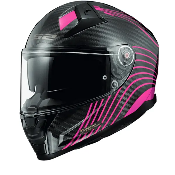Image of LS2 FF811 Vector II Carbon Flux Glossy Violet Full Face Helmet Size 2XL
