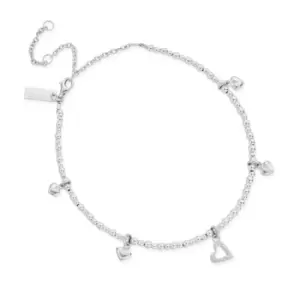 image of ChloBo Silver Mini Cute Multi Heart Anklet