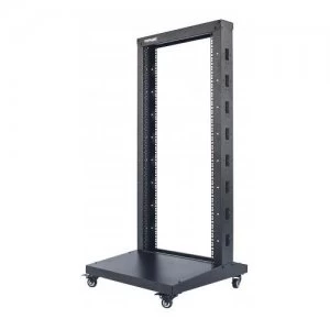 image of Intellinet Network Rack - 2-Post Open Frame 26U Black Flatpack Max 300kg 19" Three Year Warranty