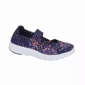 Image of Dek Womens/Ladies Elasticated Interlaced Bar Shoes (4 UK) (Purple/Navy)