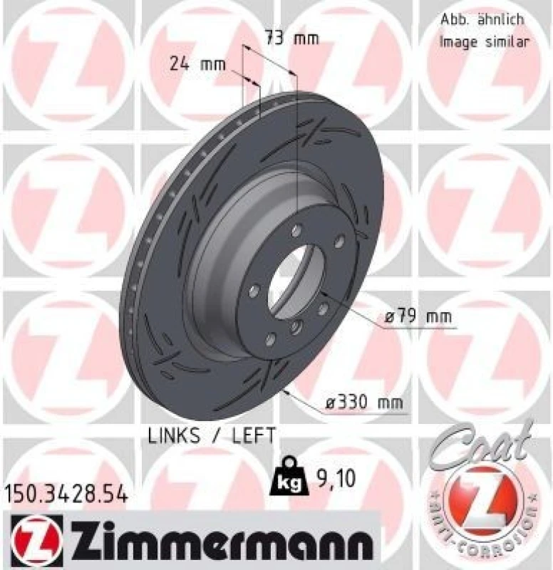 Image of ZIMMERMANN Brake disc ZIMMERMANN 150.3428.54