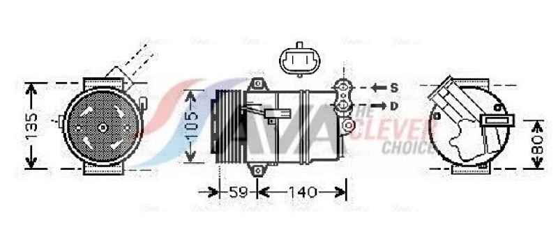 Image of Air conditioning compressor AVA COOLING SYSTEMS OLAK437