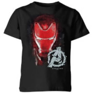 image of Avengers Endgame Iron Man Brushed Kids T-Shirt - Black - 11-12 Years