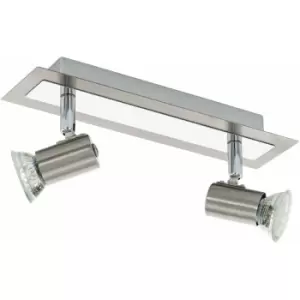 Image of Wall 2 Spot Lights Colour Satin Nickel Chrome Plated Bulb GU10 2x5W Included