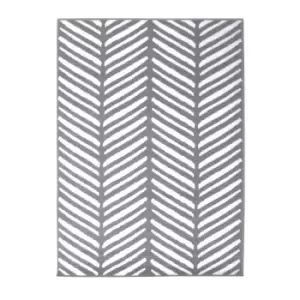 image of Herringbone Rug - Silver - 160x230cm