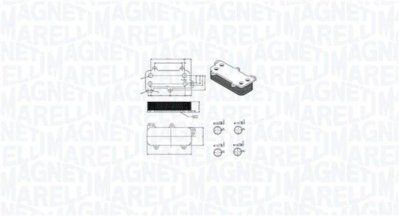 Image of MAGNETI MARELLI Engine oil cooler MAGNETI MARELLI 350300003700