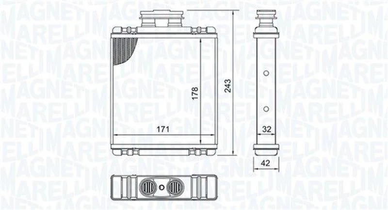 Image of MAGNETI MARELLI Heater matrix MAGNETI MARELLI 350218517000