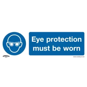 Image of Sealey Self Adhesive Vinyl Eye Protection Must Be Worn Sign Pack of 10 300mm 100mm Standard