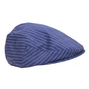 image of Tom Franks Mens Striped Flat Cap (M/L) (Navy)