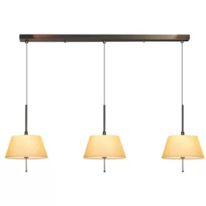 image of Brezil 3 Light Straight Bar Pendant Ceiling Light Bronze