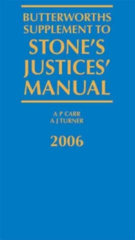Image of Butterworths Supplement to Stones Justices Manual 2006 Paperback