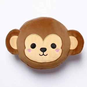 image of Relaxeazzz Cutiemals Monkey Round Travel Pillow & Eye Mask