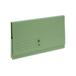 image of 5 Star Office Foolscap Document Wallet Full Flap 285gsm Recycled Capacity 32mm Green Pack of 50