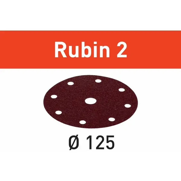 Image of Festool Rubin 2 STF Sanding Disc 125mm 125mm 60g Pack of 50