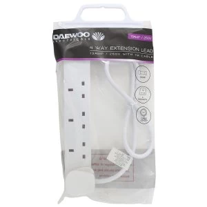 Image of Daewoo 4-Way 1m Extension Lead - White