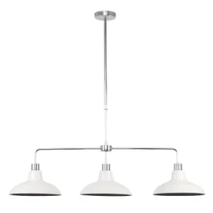 Image of Huckleberry Chrome 3 Way Over Table Light with Cream Shades