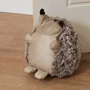 Image of HESTIA? Faux Leather Door Stop - Beige Hedgehog