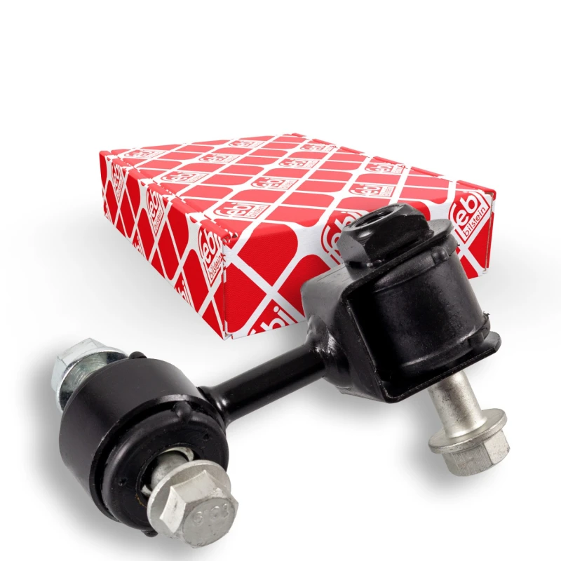 Image of FEBI BILSTEIN 34757 Anti-roll bar link OE Turbo NEW, Front Axle Left, with fastening/mounting material Steel Link Stabiliser (3229)