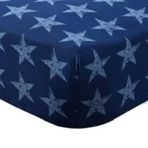 image of Catherine Lansfield Stars and Stripes Fitted Sheet Blue And Red