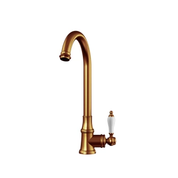 image of Taylor & Moore Hastings Traditional Kitchen Mixer Tap with Swivel Spout & Single Lever - Brushed Copper