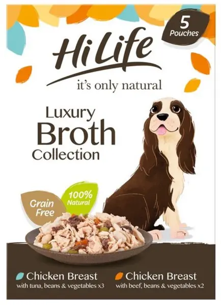 image of HiLife Broth Collection Dog Food 5 x 100g