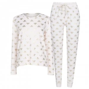 image of Chelsea Peers Bumble Bee Pyjama Set - Rose Gold/Cream