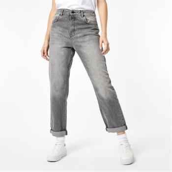 image of Jack Wills Maddison High Rise Straight Leg Jeans - Grey