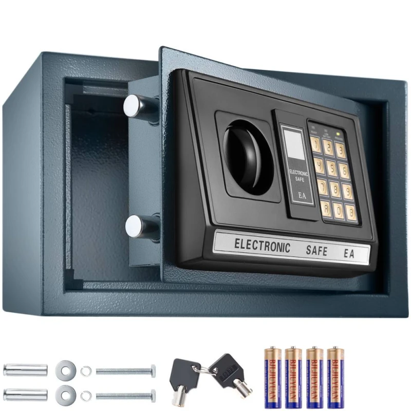 Image of TECTAKE Tectake - Safe - electronic with double bolt locking system, LED display, code and keys, 20 x 31 x 22cm - key safe, home safe, electronic saf